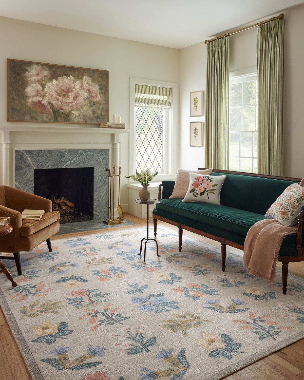 Rifle Paper Co. x Loloi Rosa Rug, 2' length x 5' width View 2