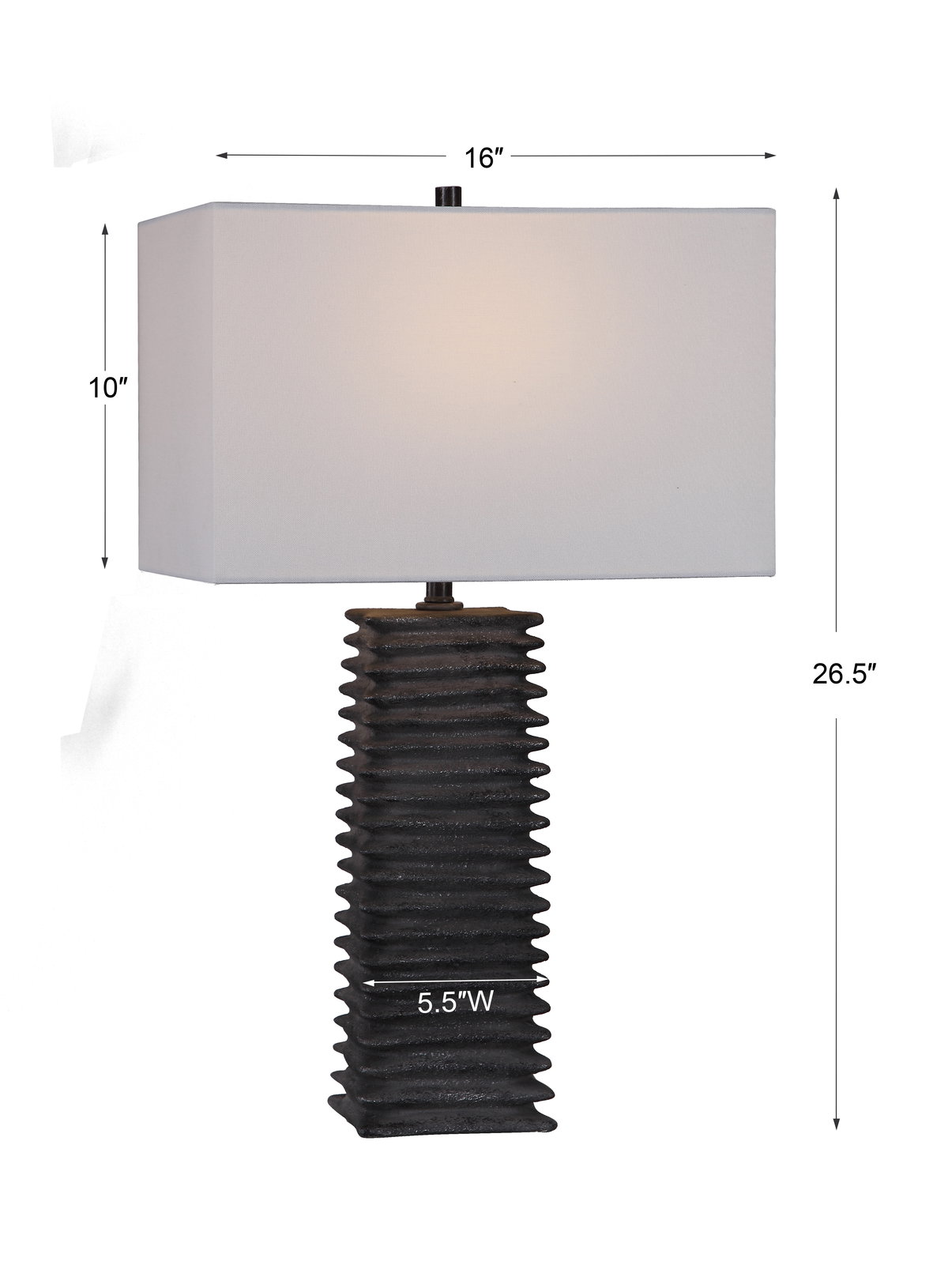 Sanderson Metallic Charcoal Table Lamp, by Uttermost, 16" width x 26.5" height x 10" depth View 3