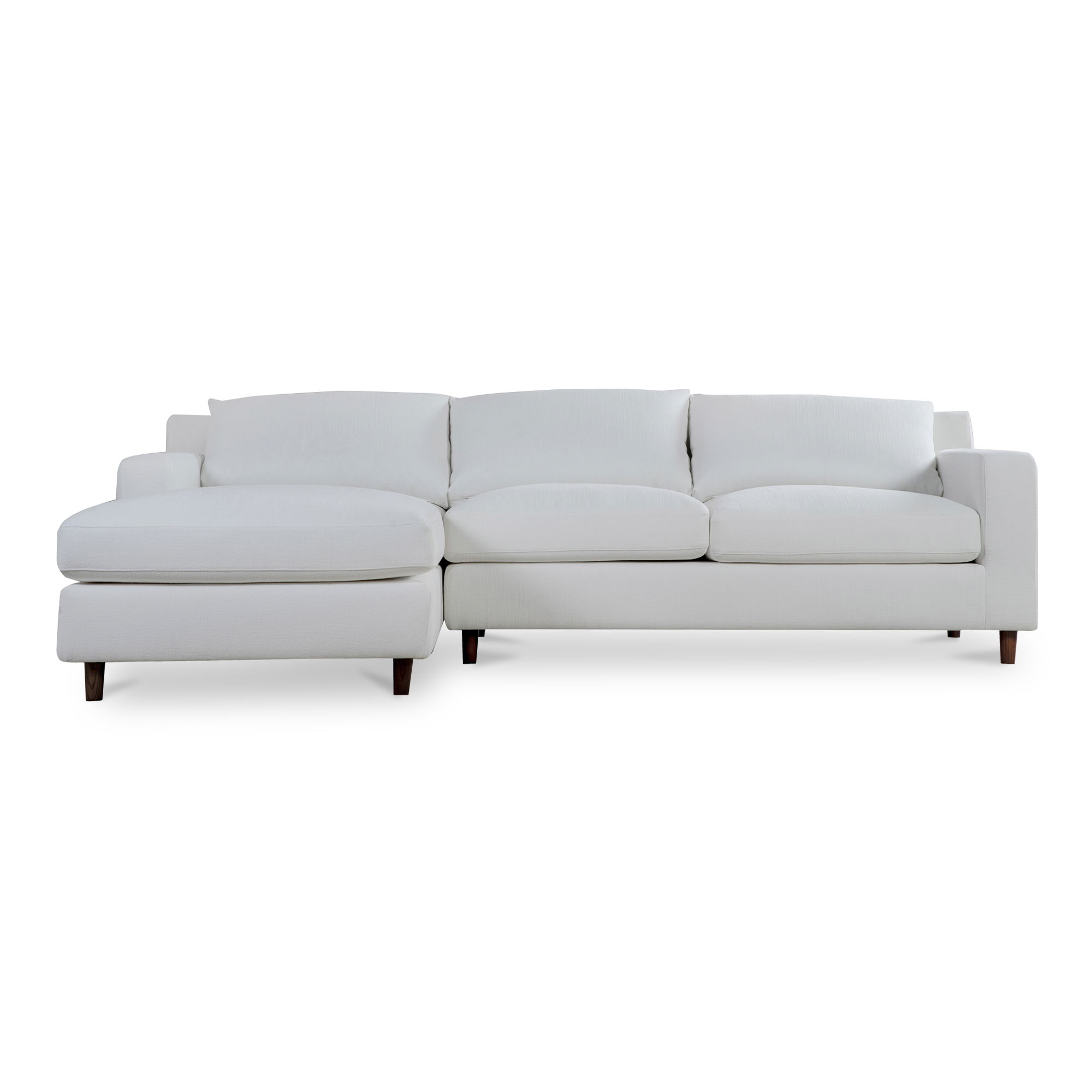 Hutton Left Sectional White, Sectional Sofa by Moe's Home, 100" width x 36.2" height x 29.8" depth View 1