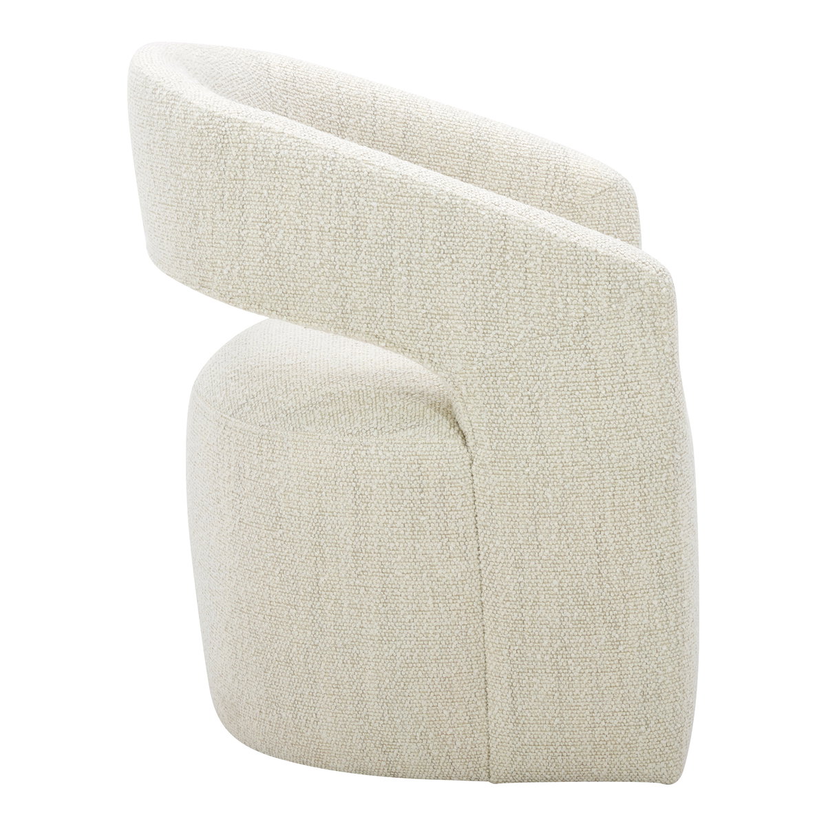 Barrow Rolling Dining Chair White Mist, by Moe's Home, 25.5" width x 32.25" height x 25.5" depth View 3