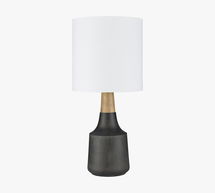 Online Designer Bedroom Cowan Petite Ceramic & Wood Table Lamp, Black