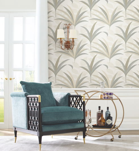 El Morocco Palm White Wallpaper