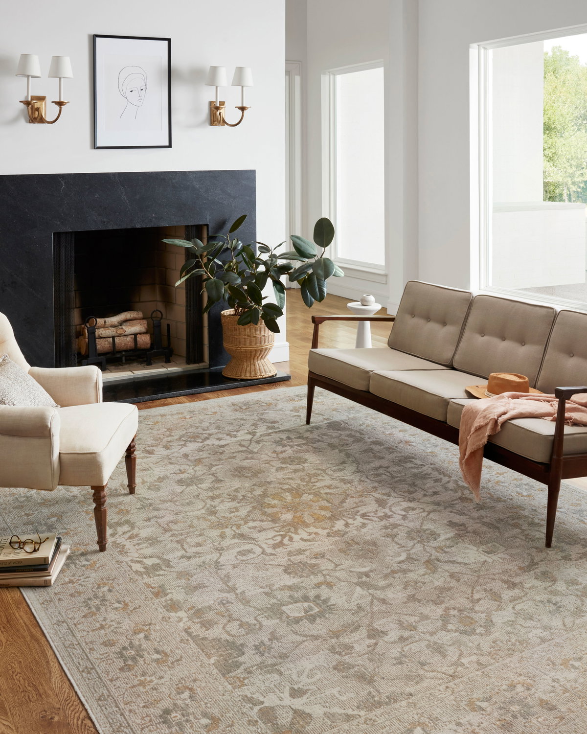 Chris Loves Julia x Loloi Rosemarie Rug, 5' length x 5' width View 2