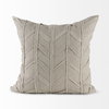 Ivivva 20L x 20W Beige Fabric Textured Decorative Pillow Cover, by Mercana, 20" length x 20" width x 0.2" height thumbnail 6