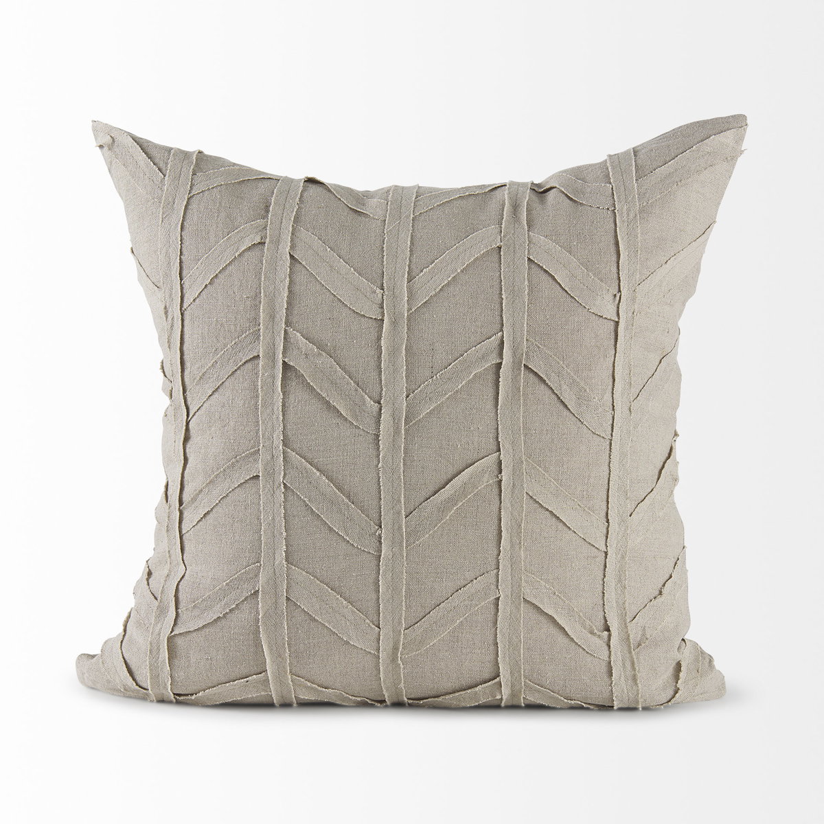 Ivivva 20x20 Beige Fabric Textured Pillow Cover, Decorative Pillow by Mercana, 20" length x 20" width x 0.2" height View 6