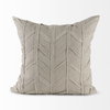 Ivivva 20x20 Beige Fabric Textured Pillow Cover, Decorative Pillow by Mercana, 20" length x 20" width x 0.2" height thumbnail 6