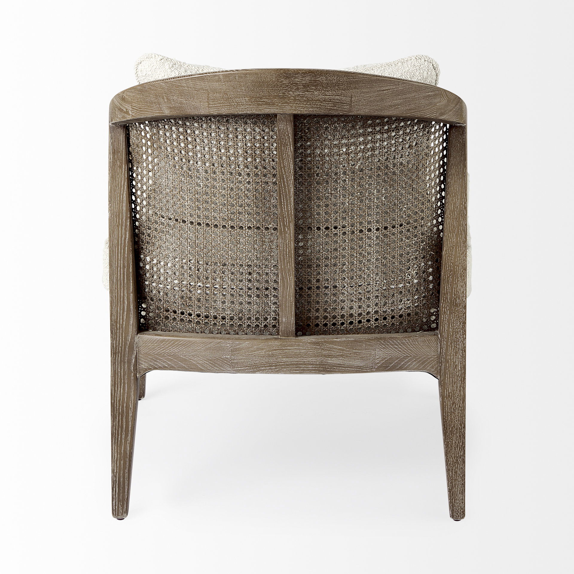 Landon  Light Brown Wood with Cream Fabric Seat and Cane Back Accent Chair large image 