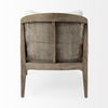 Landon  Light Brown Wood with Cream Fabric Seat and Cane Back Accent Chair thumbnail 5