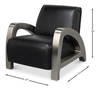 Carlisle Armchair  Leather Onyx Black, by Sarreid, 3'1" length x 2'5" width x 2'6" height thumbnail 13