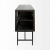 Arelius 70L x 18.75W x 32H Black-Brown Wood, Black Metal Base with 4 Glass Cabinet Doors Sideboard, Sideboards & Buffet by Mercana, 70" length x 18.75" width x 32" height thumbnail 4