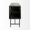 Arelius 70L x 18.75W x 32H Black-Brown Wood, Black Metal Base with 4 Glass Cabinet Doors Sideboard, Sideboards & Buffet by Mercana, 70" length x 18.75" width x 32" height thumbnail 4