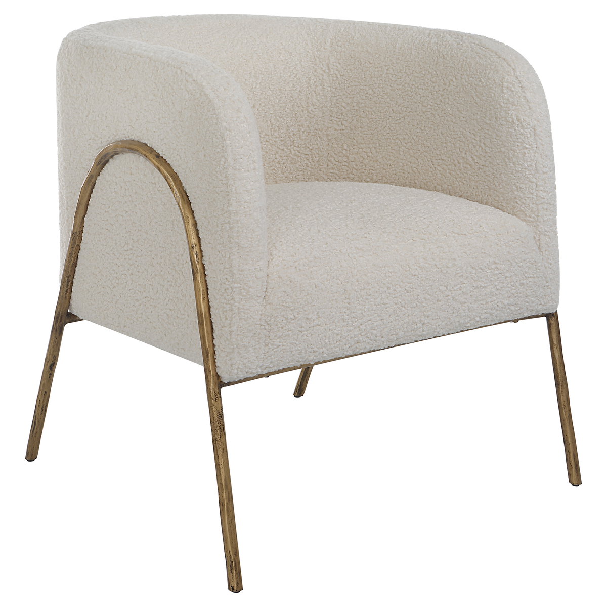 Jacobsen Off White Shearling Accent Chair, by Uttermost, 27" width x 29" height x 27" depth View 10
