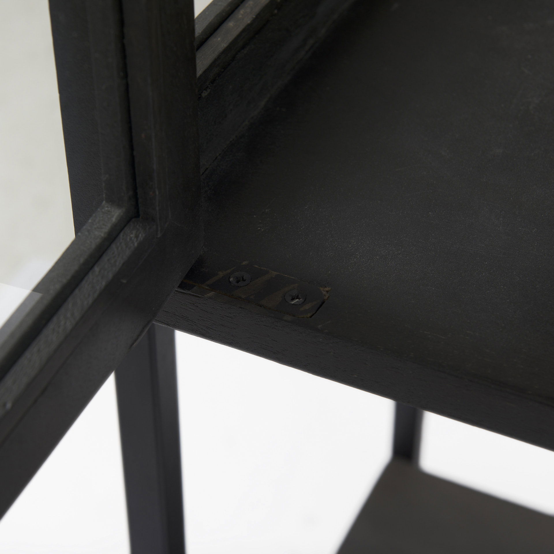 Arelius 36L x 18.75W x 63H Black-Brown Wood with Black Metal Base Display Cabinet, Cabinets & Sideboard by Mercana, 36" length x 18.75" width x 63" height View 12