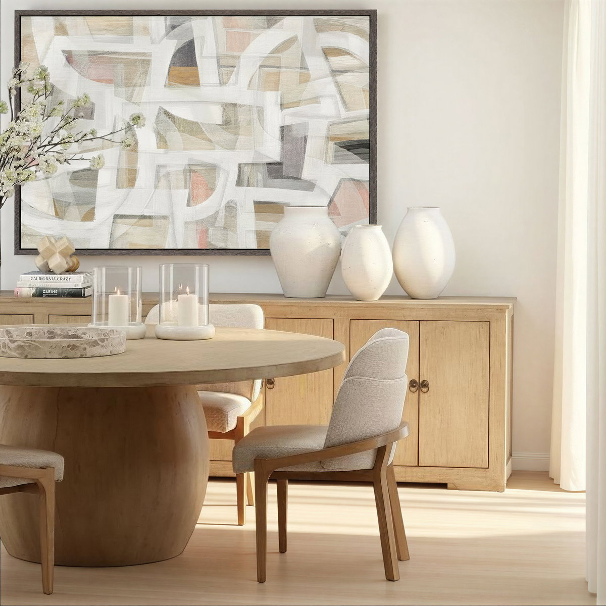 Belize Dining Table, by Dovetail, 72" width x 30" height x 72" diameter x 72" depth View 3