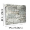 Chateau Stone Grey & Beige Peel & Stick Wallpaper, by York Wall, 20' length x 2'3" width x 0.02" depth thumbnail 4