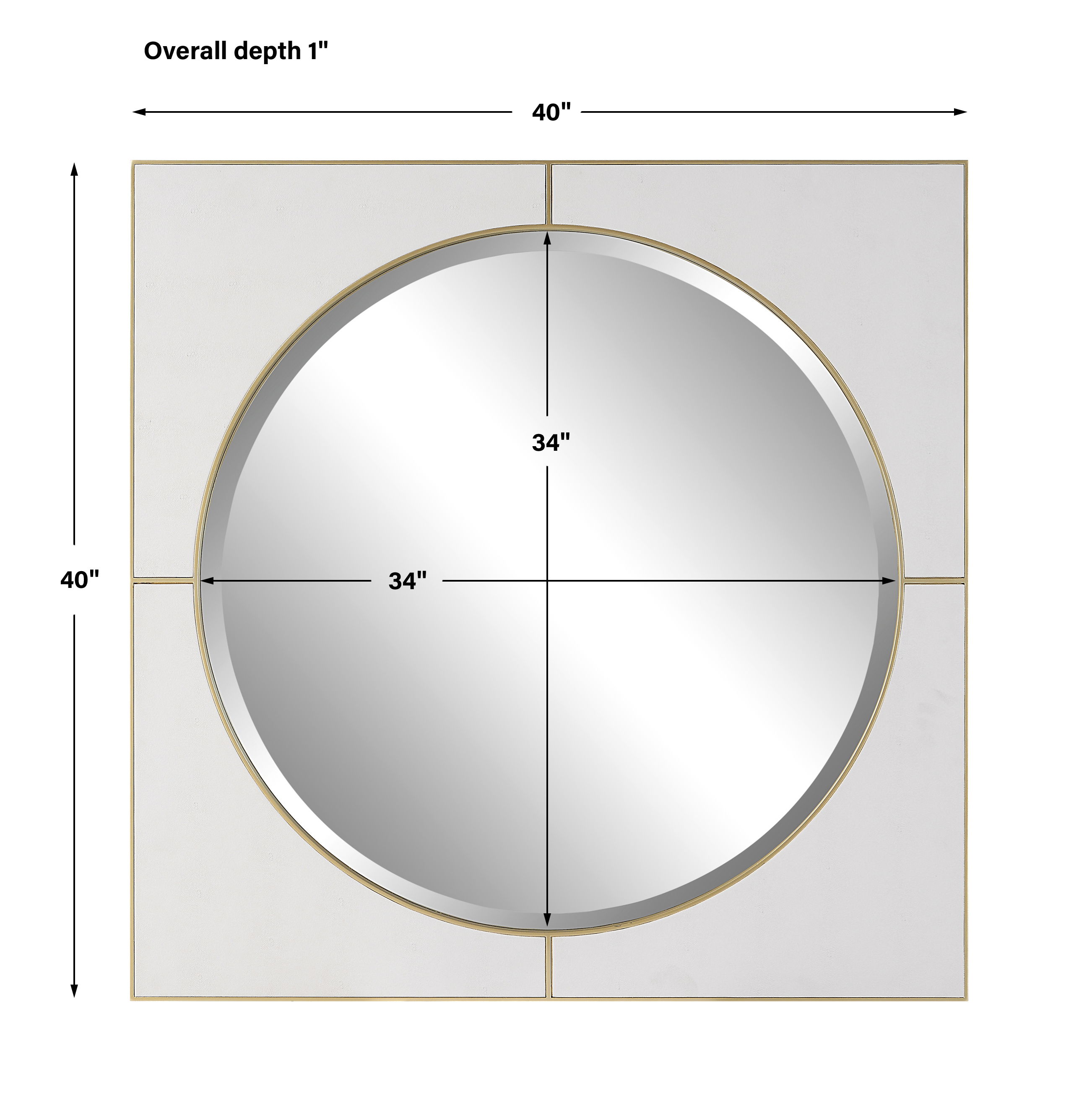 Cyprus White Square Mirror large image 