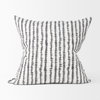 Jenna 22x22 Cream with Black Print Linen Square Decorative Pillow Cover, by Mercana, 22" length x 22" width x 0.2" height thumbnail 5