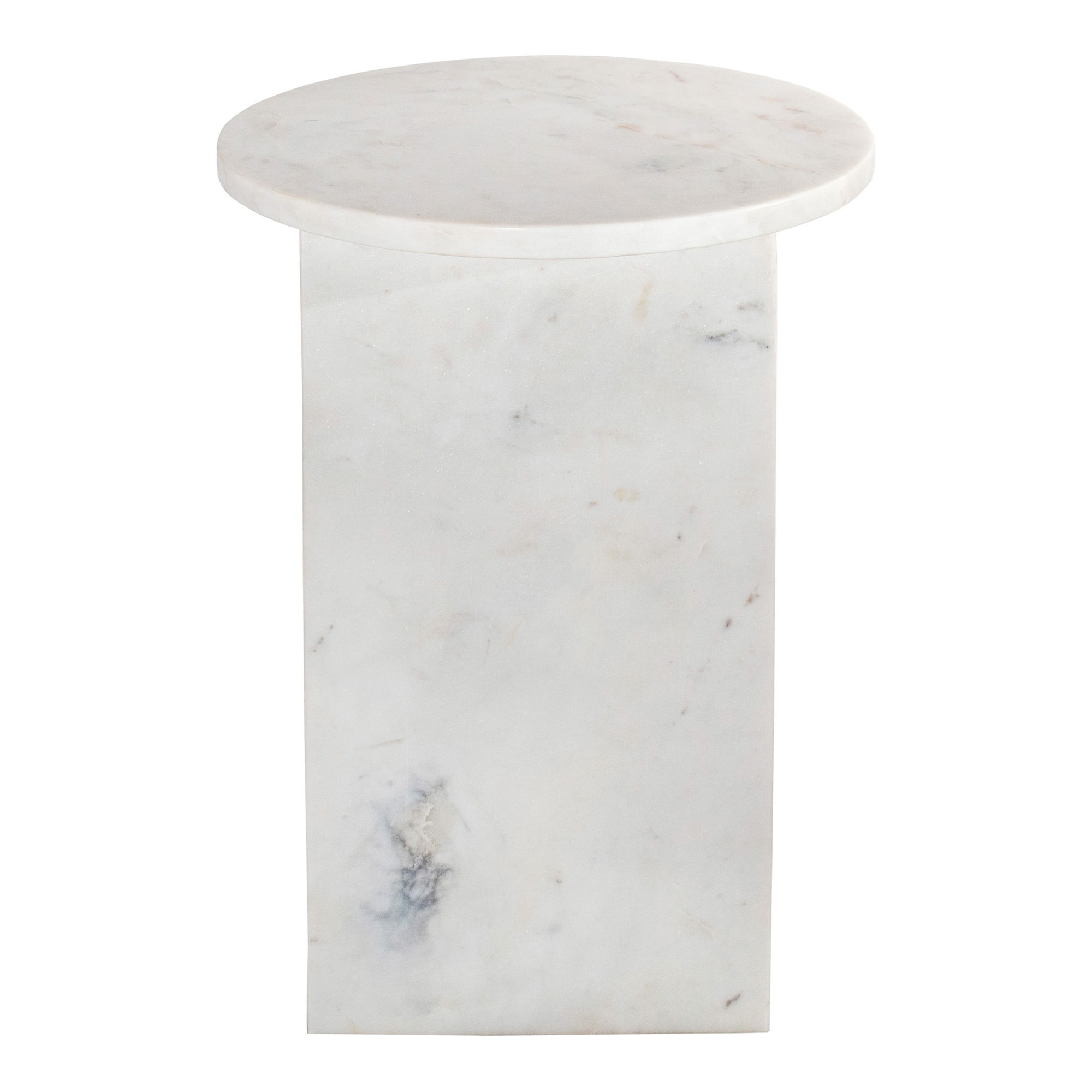 Grace Accent Table White Marble, Side & End Table by Moe's Home, 14" width x 20" height x 14" depth View 2
