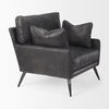 Cochrane  Black Leather Wrapped Chair, Accent Chair by Mercana, 34.5" length x 33" width x 32.5" height thumbnail 6