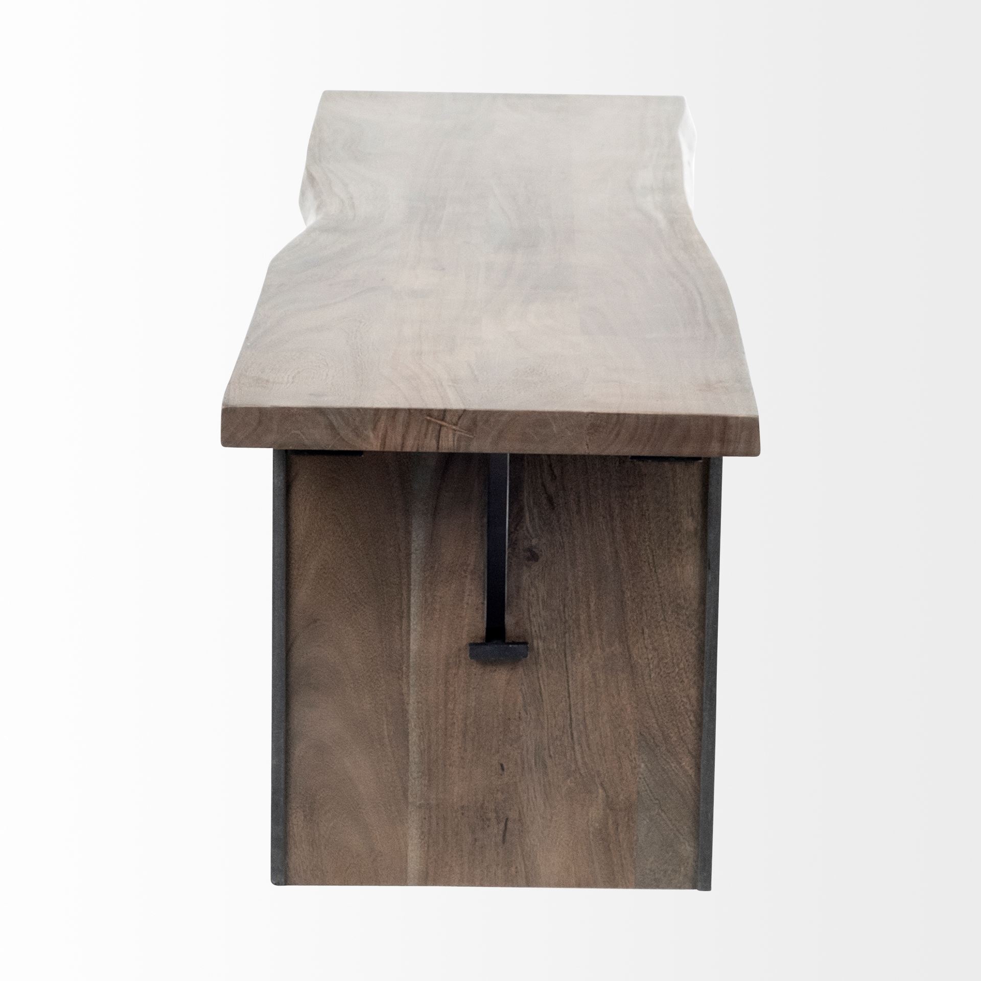 Ledger I 70L x 17W Brown Live-Edge Wooden Dining Bench large image 