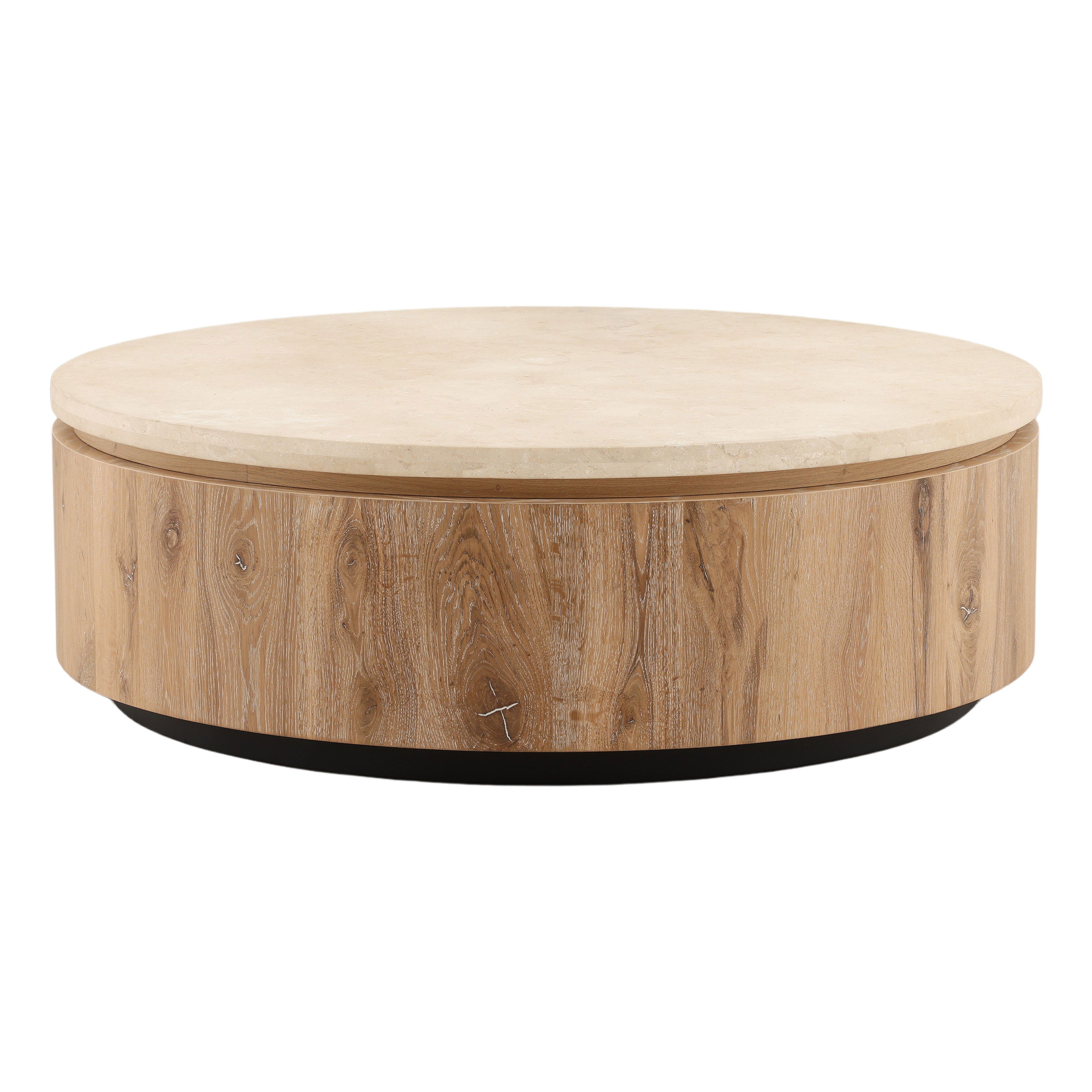 Canyon Coffee Table Natural, by Dovetail, 48" width x 16" height x 48" diameter x 48" depth View 1