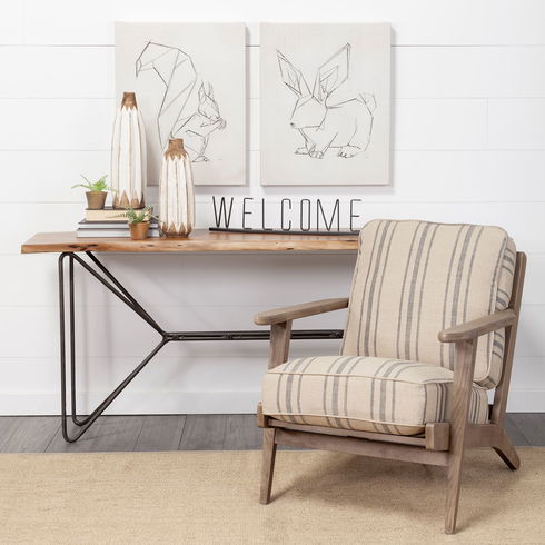 Welcome 24L x 1W Black Metal Sign