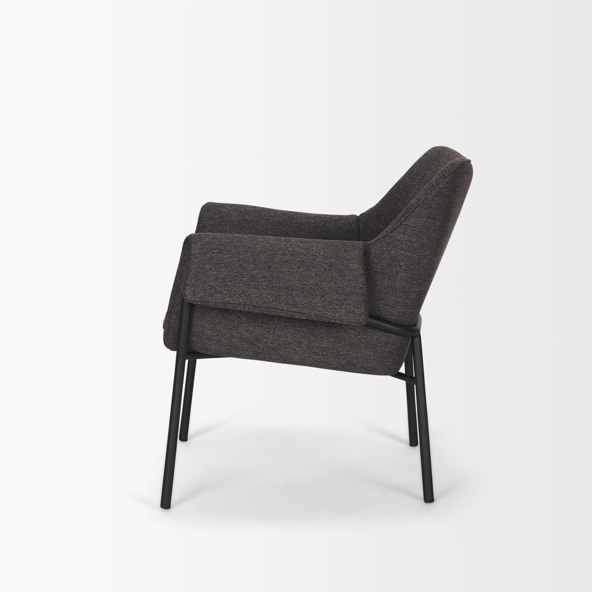 Brently Accent Chair with Gray Fabric & Matte Black Metal Legs large image 