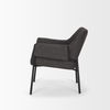 Brently Accent Chair with Gray Fabric & Matte Black Metal Legs thumbnail 2