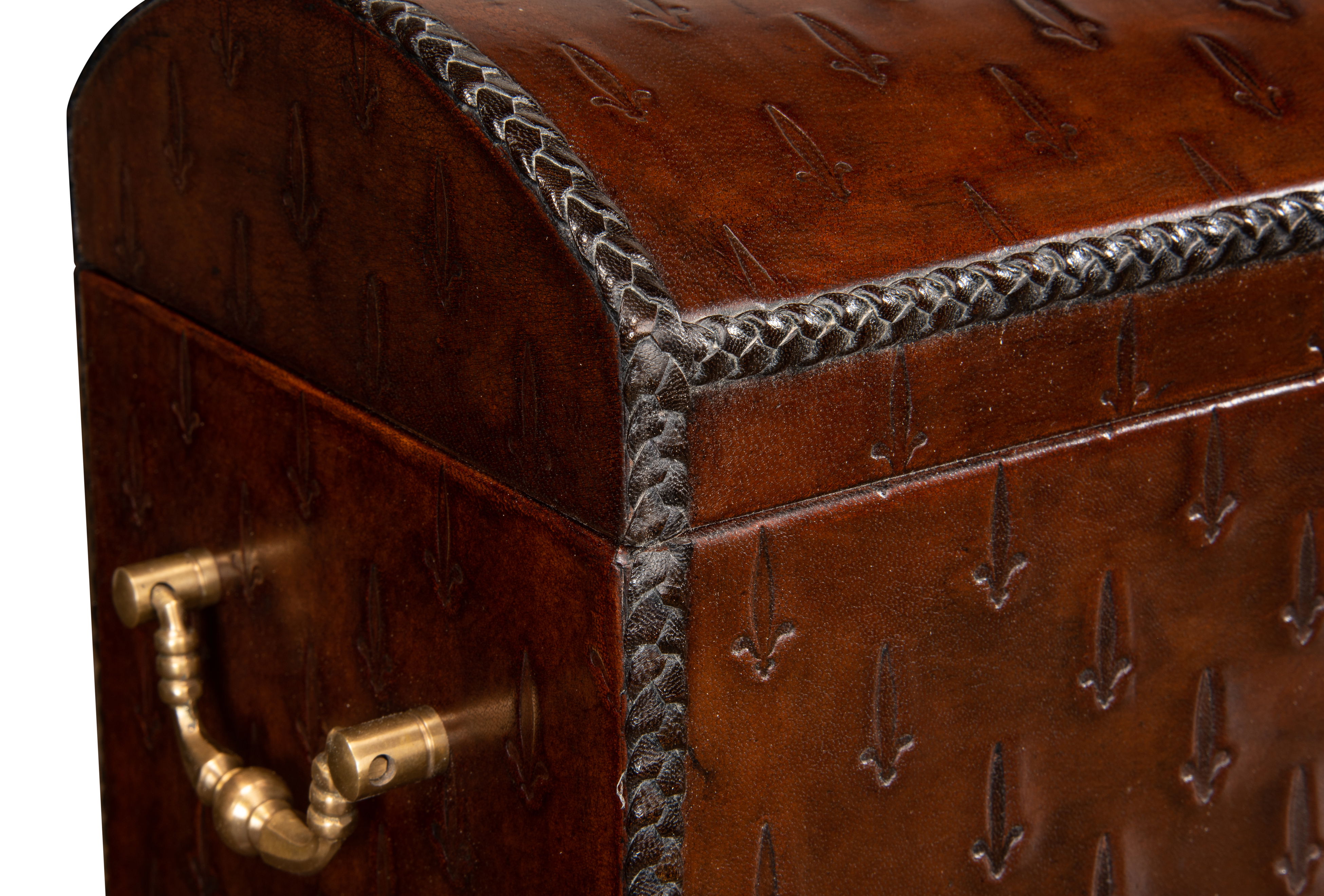 Baron's Leather Box, Oxblood, Decor by Sarreid, 20" length x 8" width x 9" height View 8