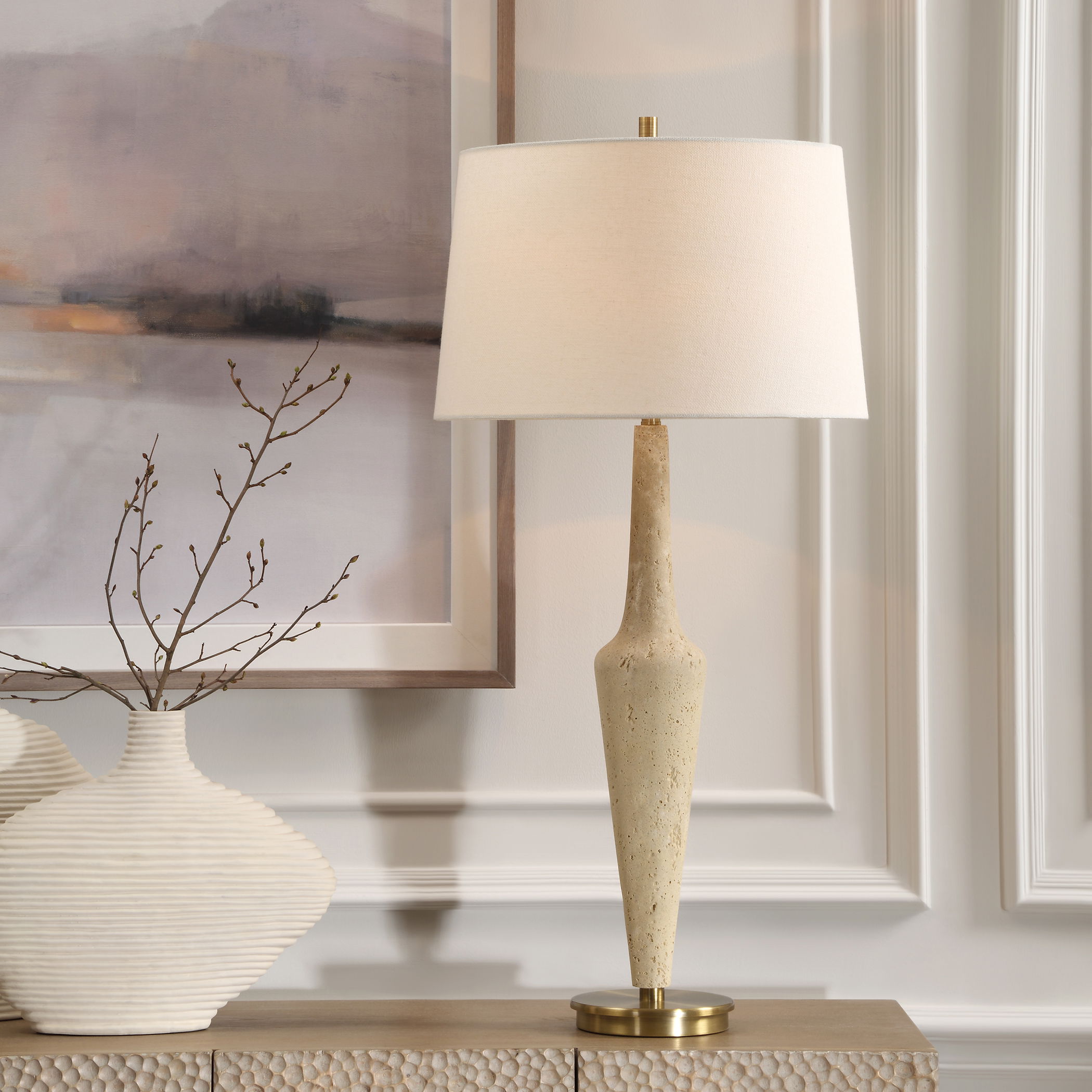 Juliet Travertine Table Lamp large image 