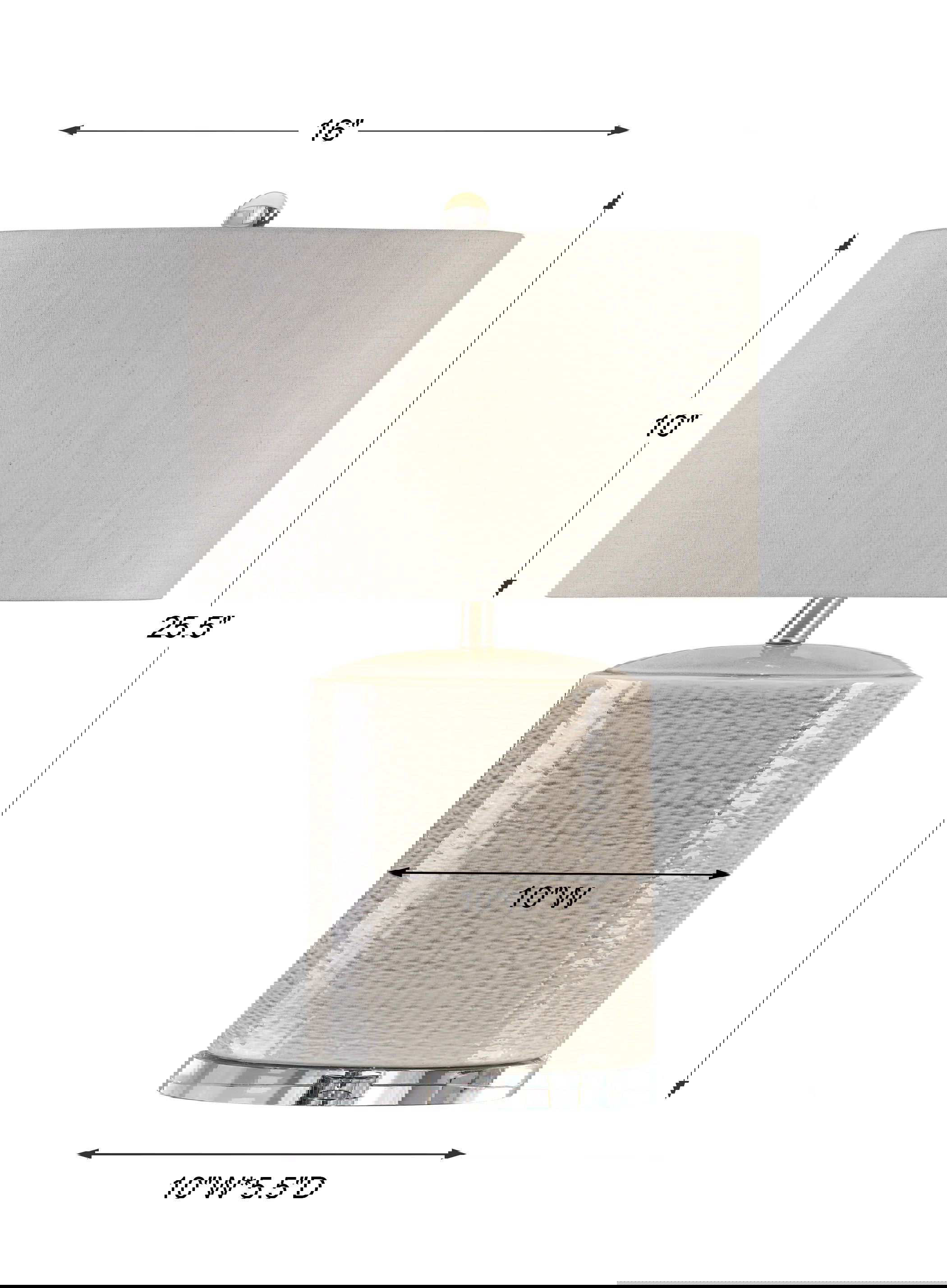 Modica Taupe Ceramic Lamp, by Uttermost, 16" width x 25.5" height x 9" depth View 3