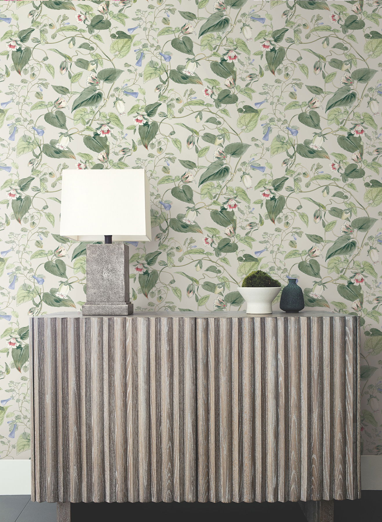 Moon Flower Light Taupe Wallpaper large image 