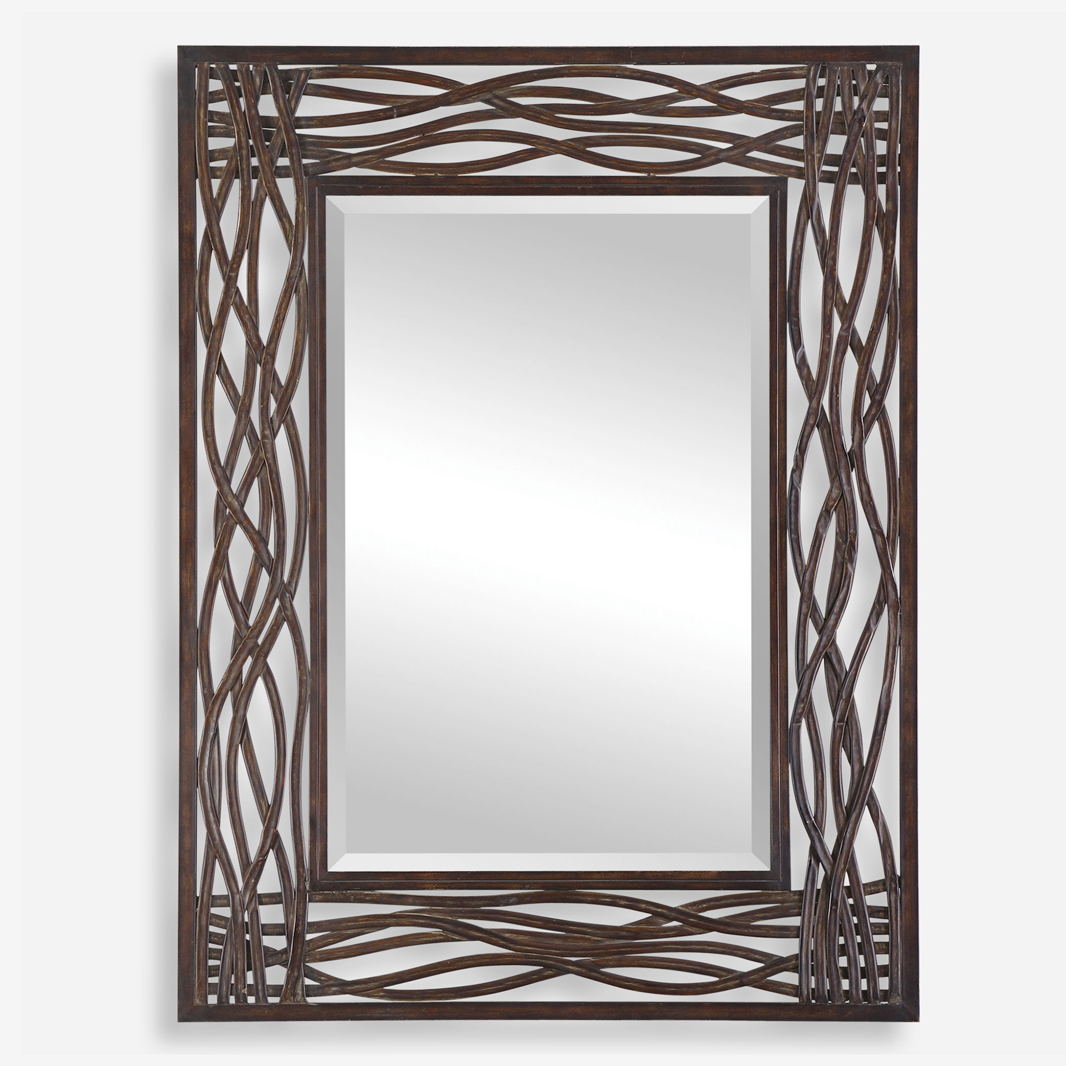 Dorigrass Brown Metal Mirror, by Uttermost, 32" width x 42" height x 0.5" depth View 1
