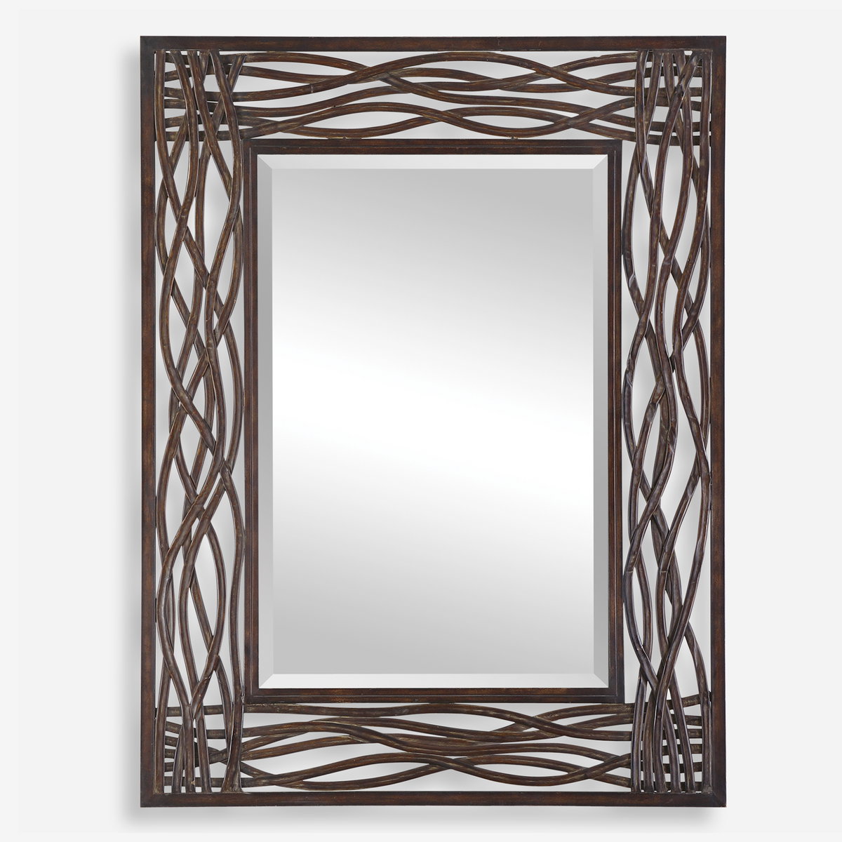 Dorigrass Brown Metal Mirror, by Uttermost, 32" width x 42" height x 0.5" depth View 1
