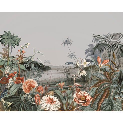 Floating Gardens Grey Wall Mural