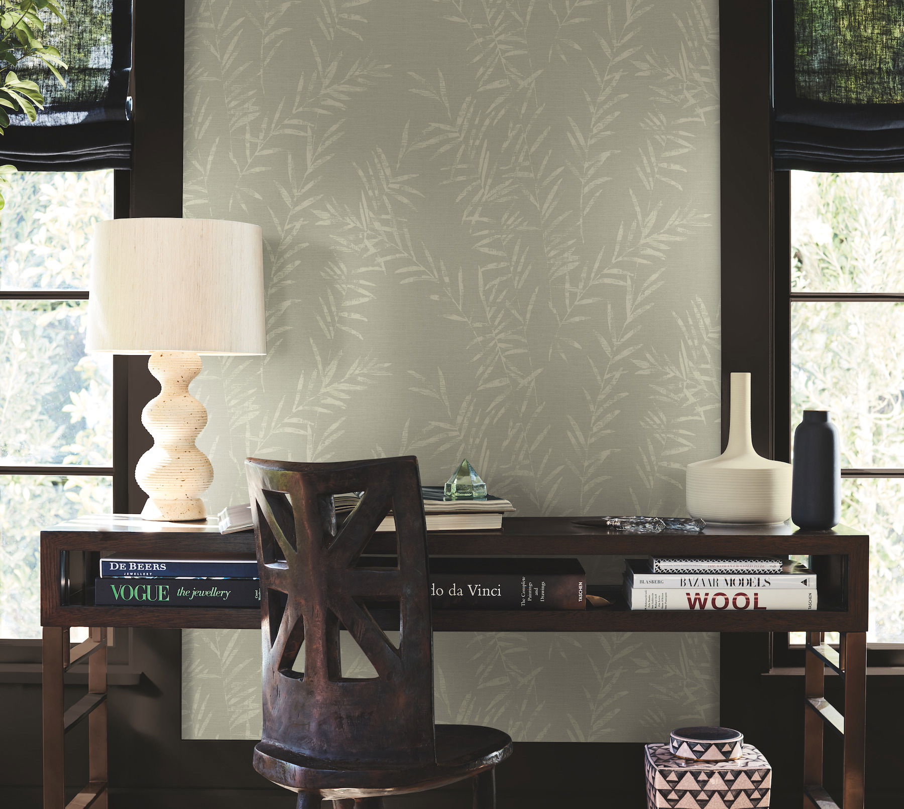 Allerton Bamboo Taupe Wallpaper large image 
