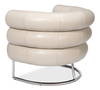Rondo Occasional Leather Chair White, by Sarreid, 2'7" length x 3'2" width x 2'6" height thumbnail 11