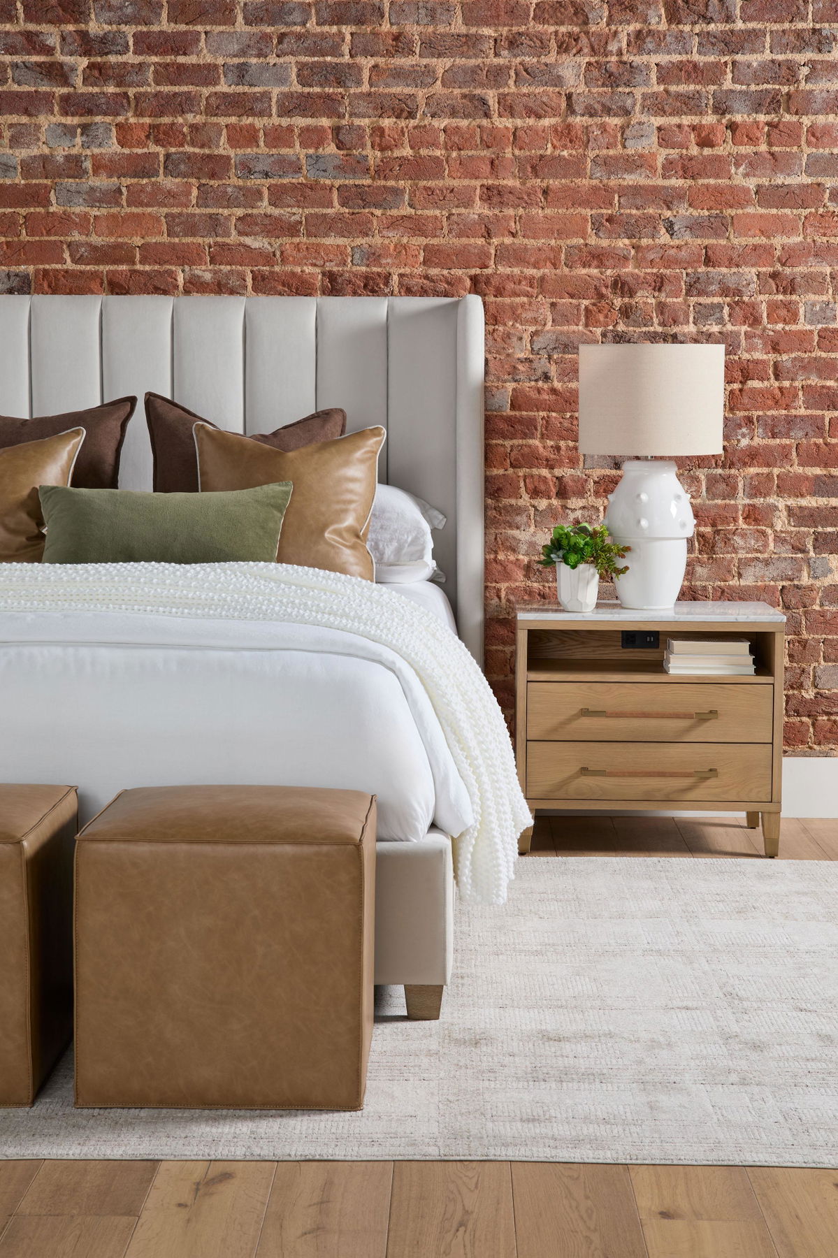 Cambria 2-Drawer Nightstand, by Essentials for Living, 29" width x 26.75" height x 18" depth View 14
