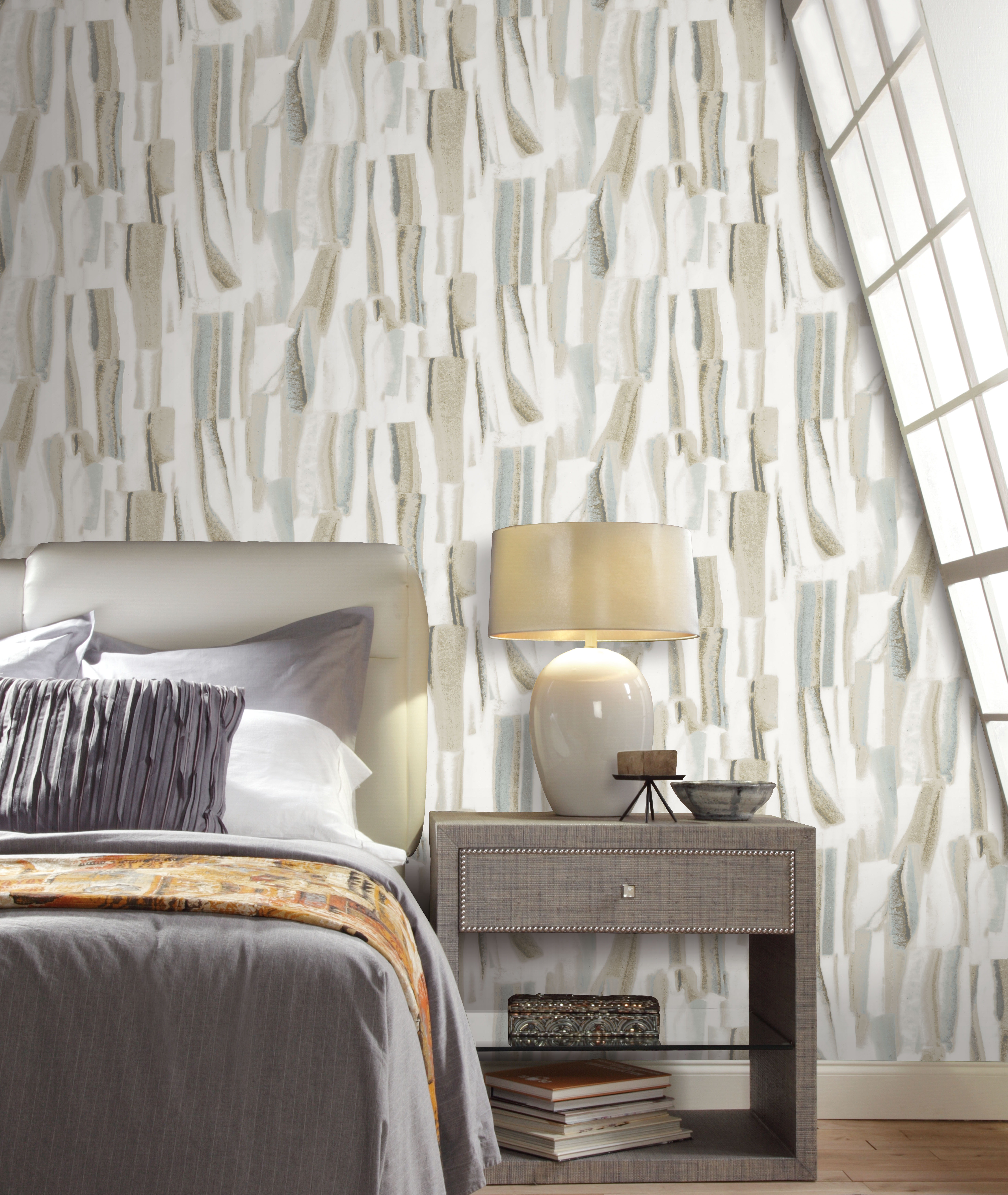 Taj Marble Cream & Jade Peel & Stick Wallpaper large image 