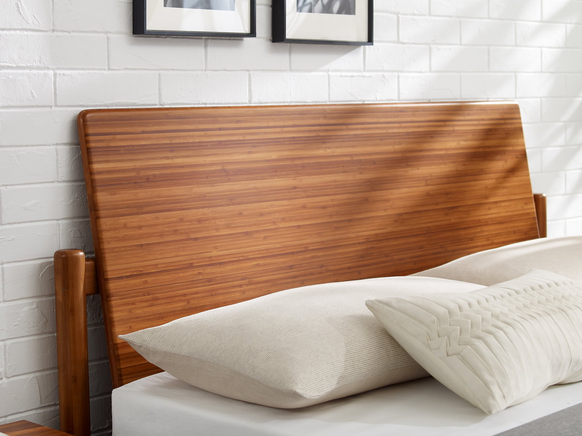 Monterey Queen Platform Bed, Amber, by Greenington, 88.5" length x 63.75" width x 40" height View 5