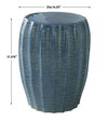 Harbor Aqua Blue Garden Stool, Outdoor Stool by Uttermost, 1'2.25" width x 1'5.37" height x 1'2.25" depth thumbnail 3