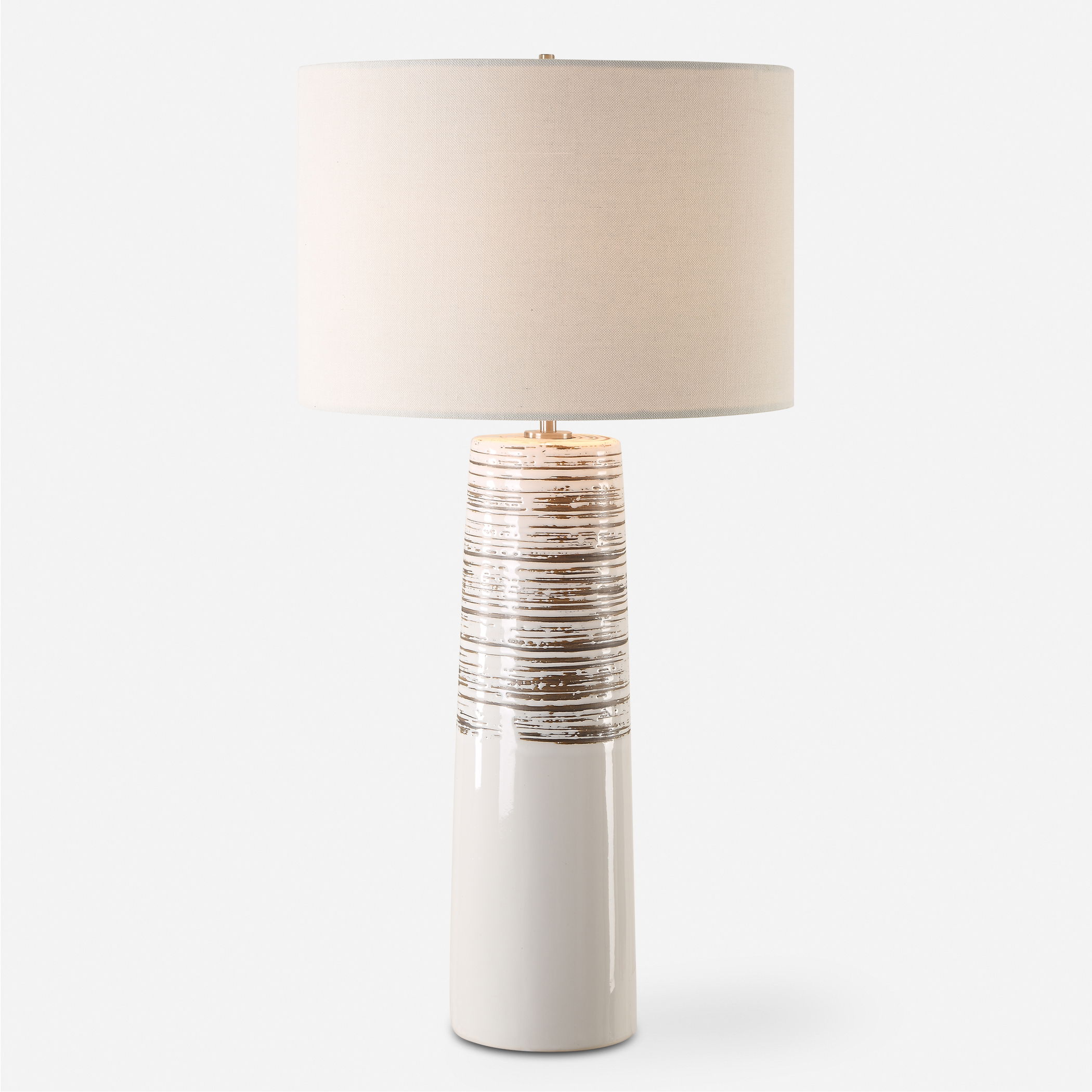 Haven White Glaze Table Lamp large image 