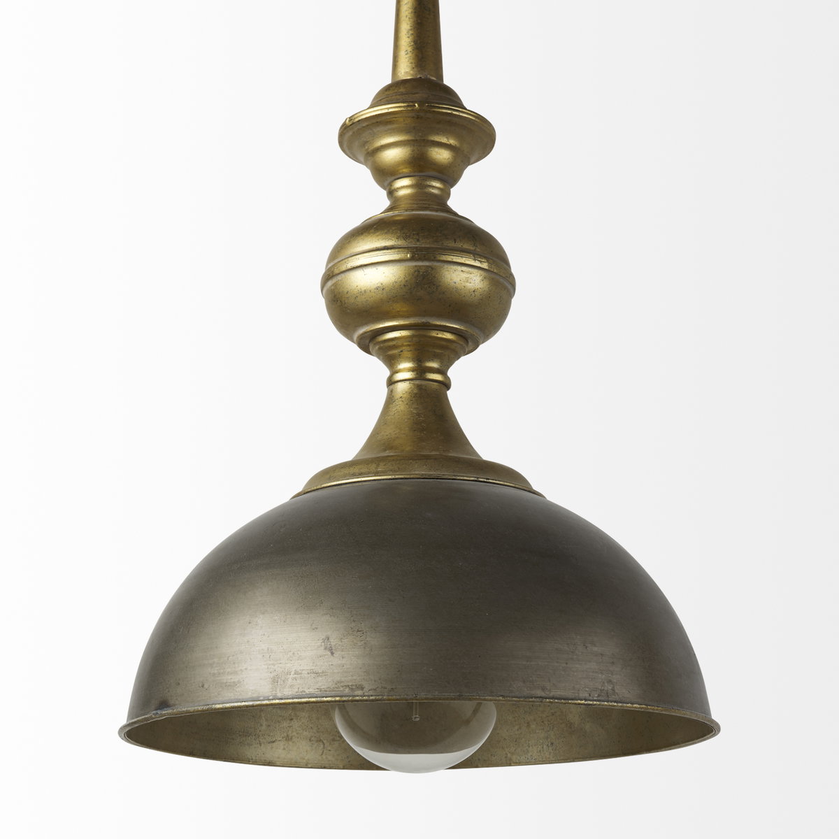 Capsa 17x29 Antique Gold and Silver Toned Metal Dome Pendant Light, by Mercana, 17" length x 17" width x 29" height View 7