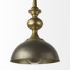 Capsa 17x29 Antique Gold and Silver Toned Metal Dome Pendant Light, by Mercana, 17" length x 17" width x 29" height thumbnail 7