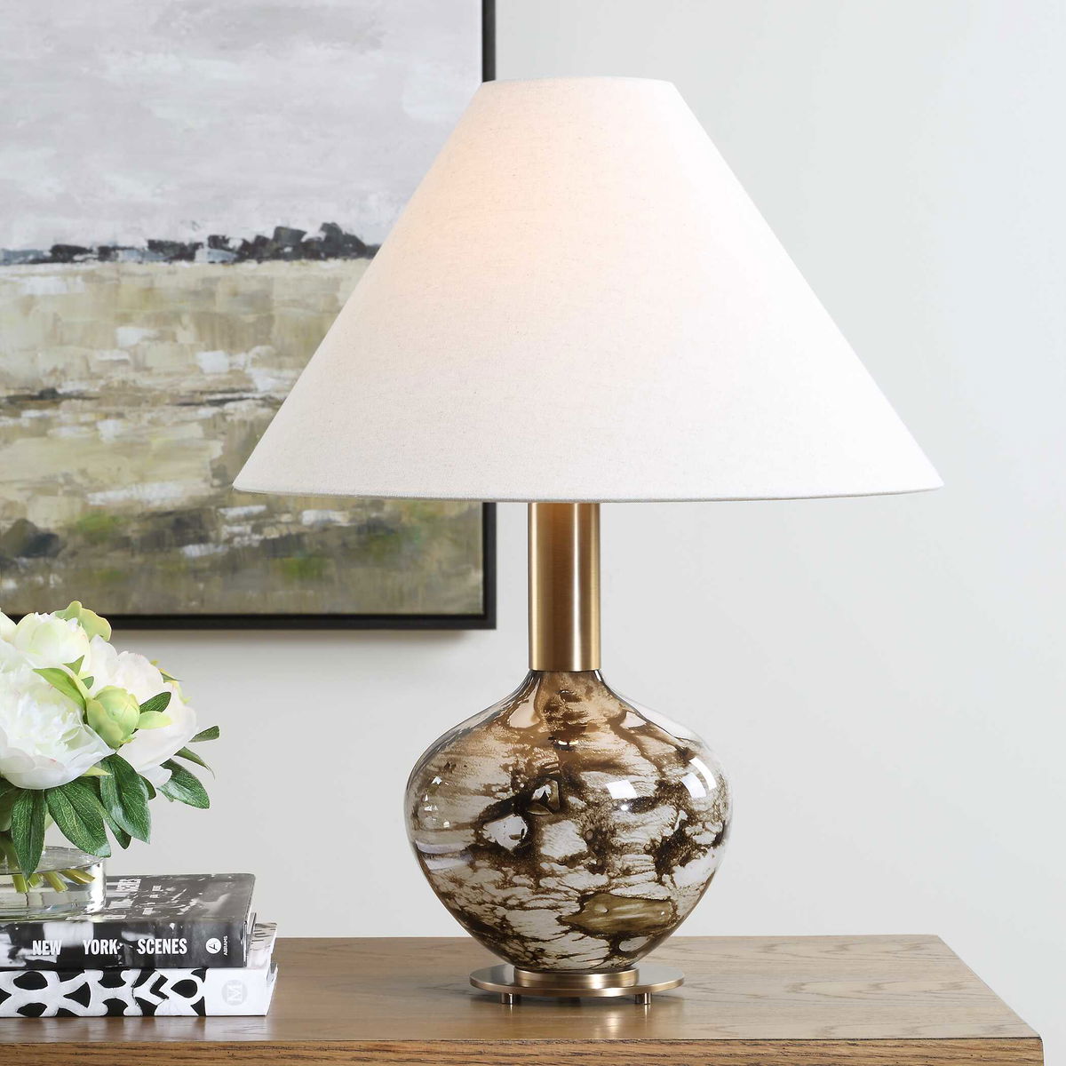 Montagu Dark Brown Table Lamp, by Uttermost, 18" width x 23.5" height x 18" depth View 2