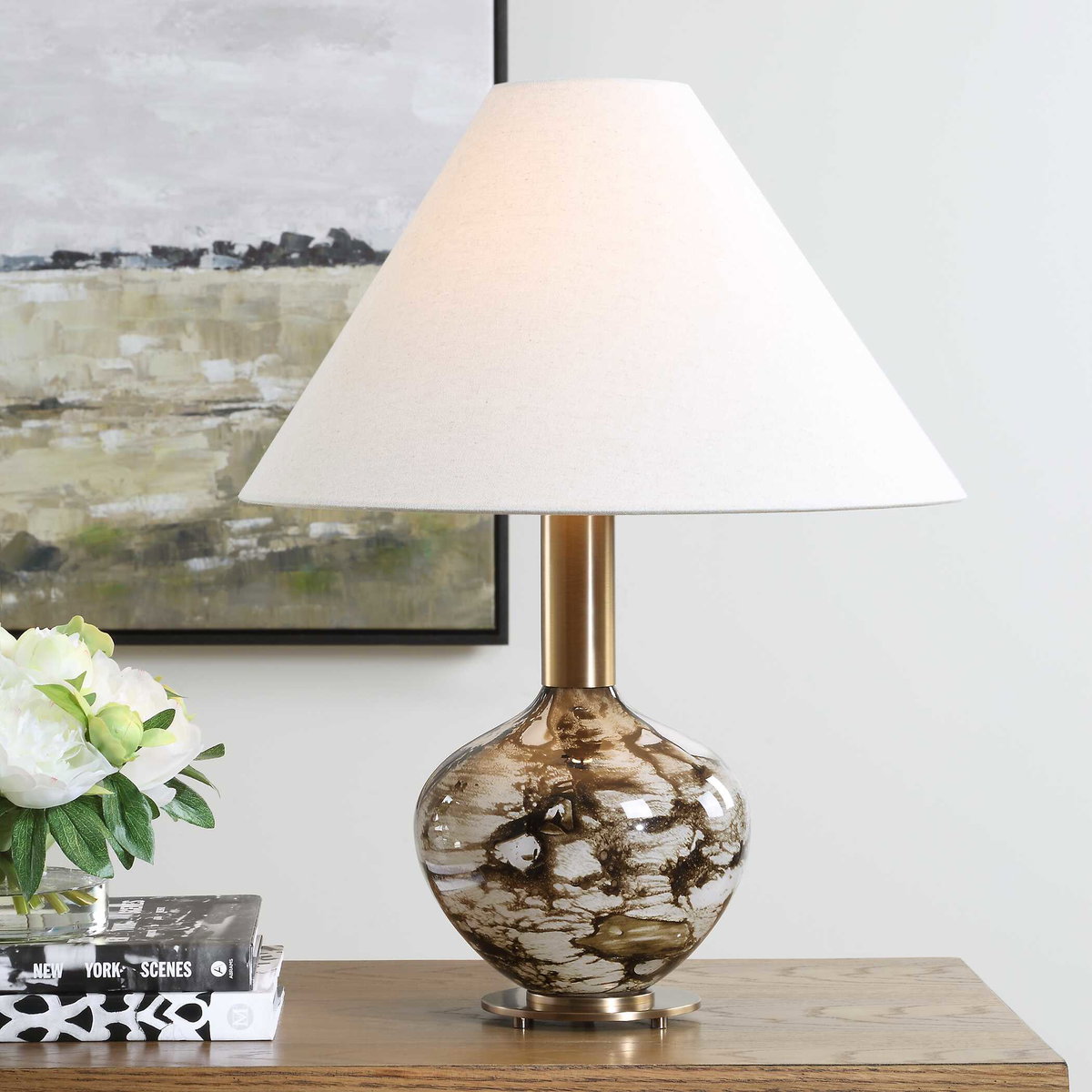 Montagu Dark Brown Table Lamp, by Uttermost, 18" width x 23.5" height x 18" depth View 2