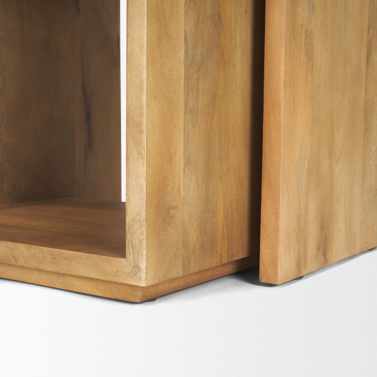 Alanna 22.0L x 15.0W x 22.0H Set of 2 Brown Wood Nesting Accent Tables, Side & End Table by Mercana, 22" length x 15" width x 22.25" height View 15