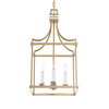 Montreal 4 Light Brass Lantern Pendant, by Uttermost, 13.87" width x 27.75" height x 13.87" depth thumbnail 7