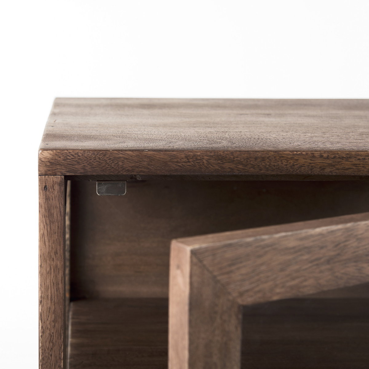 Arelius 20L x 18W x 26H  Medium Brown Wood with Black Metal Frame End/Side Table, Side & End Table by Mercana, 20" length x 18.75" width x 26" height View 10