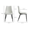 Alibi Dining Chair Ivory - Set Of Two, by Moe's Home, 18" width x 33" height x 20" depth thumbnail 9